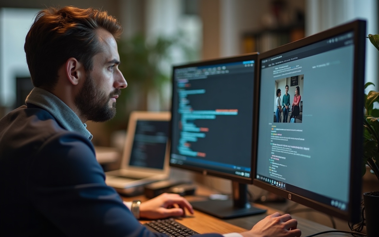 Browserfenster mit nachgeladenen Bildern beim Scrollen durch eine Seite