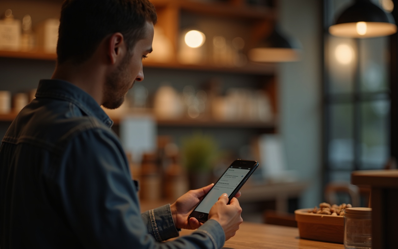 Smartphone zeigt die Bewertungsübersicht eines Google-Unternehmensprofils